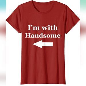 NWT I'm with Handsome T-Shirt, Red, Size Medium.